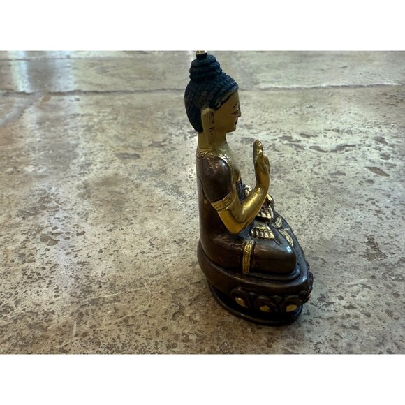 19th Century Tibetan Buddha Bronze Statue 3" Tall - Picture 6 of 9